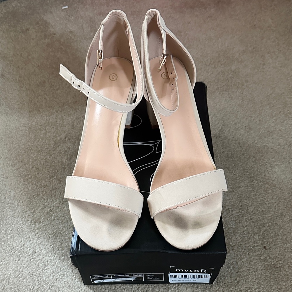 Women's Elegant Cream Heels